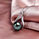 Queen of Pearls S925 Silver Tahitian Black Pearl Pendant Seawater Pearl Necklace for Women Elegant Birthday Gift for Women