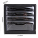 Dateischrank 4 Ebenen 5 Schichten mit Lock Plastik A4 Desktop -Schubladen Speicher -Büro -Informationen Klassifizierung und Sortieren von Farbe 9794 Schwarze transparente 4 Ebenen