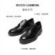 爱步（ECCO）正装皮鞋男 增高布洛克雕花牛皮德比鞋 里斯622164 黑色41