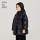 Jnby von Jnby Jiangnan Stoff Kinderkleidung Herbst und Winter Down Jacke verdickte warme, weiche Kapuzenjungen, Mädchen und Kinder 1NAC12610 001 Black 100 cm