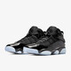 AJ乔丹（nike Air Jordan）JORDAN 6 RINGS 乔6 轻量缓震 透气耐磨 22年新款 男士实战篮球鞋 黑/冰蓝322992-011 标准40.5/US7.5