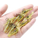 Glow-in-the-dark simulated soft bait with hook, soft shrimp, soft worm lure, fake bait, bionic fish bait, cocked mouth, white striped bass 4cm, fake shrimp, small grass shrimp, 4 pack - 1 of each color