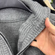 老人头（LAORENTOU）半拉链高领毛衣男针织衫秋冬季加厚纯色潮流休闲打底衫男线衣修身 DO12401灰色 L