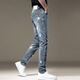 Jeep Spirit Jeans Jeans de alta gama Men Summer Nuevo estilo coreano Light Luxury Luxury Slim Casual Casual DQ-1369 Azul 30