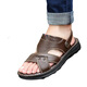 
Woodpecker sandals toe layer cowhide thick sole massage sandals men's genuine leather summer men's sandals casual beach shoes 9928 brown 40