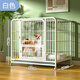 Dog cage small dog indoor stainless steel cage with toilet Shiba Inu Corgi pet cage dog fence thick and reinforced 96#956479cm simple white