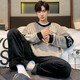 Yishan House 2024 new pajamas men's autumn and winter thickened coral velvet teenager warm winter home clothing set KZY3883 2XL code recommendation (150Jin [Jin equals 0.5 kg])