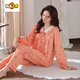 Doretin Pyjamas Frauen Frühlings- und Herbst-Baumwoll-Langarm-Frauen Herbst-Baumwolle Dünne Großgröße Herbst und Winter Französische koreanische Heimkleidung 9889 m 80-100jin [Jin ist 0,5 kg]