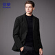 ROMON Woolen Suit Men's Spring and Autumn Business Casual Single Suit Coat Warm Jacket Men's XF79 Black XL
