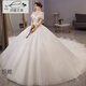Orihime one-shoulder light wedding dress 2025 new temperament main yarn bride summer cover thick arms floor-length large tail princess style tail style standard mid-waist veil bustle one size XL size recommended 120Jin Jin is equal to 0.5 kg or less