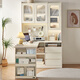 Quanyou Home Simple Cream Style Desk Rack Small Apartment Storage Cabinet Home Study Desk