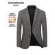 SHANSHAN【磨毛】杉杉西服男绵羊毛春秋简约单排扣外套男羊毛西服 灰色 54(190/104A)