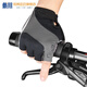 Mountain Bike Half Finger Gloves Liquid Silicone Shock Absorbing Short Finger Bike Riding Men and Women Children's Gloves Gray XL