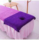 Bingxingmeng beauty salon bed sheet massage bed physiotherapy with hole opening beauty bed special bed turban lying towel large towel dark purple 90x60cm (with hole)
