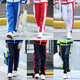 Tongran Grundschule Uniform Lange Hosen für Männer und Frauen Kinder dunkelblau Marine Blau Zwei-Wege-Bar Junior High School School Hosen Rot weiß Grün Frühling und Herbst 677 Hosen (Blue Hosen + Single Wide White) Größe 160 Größe/empfohlene Höhe 150-160