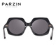 帕森（PARZIN） 偏光太阳镜女 复古板材驾驶镜女大框修脸潮墨镜 9740 黑框黑灰片
