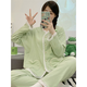 Qiao Yumeng confinement clothes for winter cotton postpartum breastfeeding large size pregnant women pajamas for women spring and autumn style two-piece summer suit for pregnancy confinement v6628 cotton cardigan rabbit suit XL recommended 120-140Jin [Jin equals 0.5 kg] wear