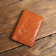 
apatia retro handmade genuine leather passport bag head layer cowhide passport clip-sensitive vegetable tanning leather ID bag travel card bag coffee color