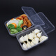 Disposable rectangular commercial lunch box takeaway packaging box thickened lunch box plastic food fast food box 1000 square box transparent (500 sets with lid) extra thick