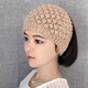 Knitted wool headband Korean headwear wide-brimmed elastic personalized braided European and American autumn and winter warm headscarf headband hat dark khaki pineapple flower