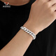 Aido Diamond Platinum Cuban Bracelet Men's Domineering Thick Solid PT950 Platinum Horsewhip Bracelet Recommended Bracelet Length Selection Clean Hand Circumference +2CM
