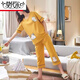 
Modal pure cotton pajamas for women in summer short-sleeved cropped pants set loose spring and summer can wear home clothes outside. Short-sleeved cropped pants 681 L Recommended 98-115Jin [Jin equals 0.5 kg]