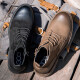 Gao GEs hochhöhenverstärkende Martin Boots Herren Retro High-Top Herren-Arbeitsstiefel Outdoor Echtes Leder unsichtbarer innerer Höhenstiefel schwarz 6,5 cm 0731287ga 37