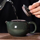 Longquan Celadon Creative Household Teapot Iron Tire Xishi Teapot Single Pot Ice Crack Ceramic Purely Handmade Kung Fu Tea Set Filter Pot Iron Tire Xishi Teapot Gift Box