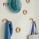 PIY donut coat hook wall-mounted wall rear shelf row hook entrance hook wall simple bedroom coat hook donut coat hook (3 pieces) outer diameter 90*inner diameter 50*thickness 20