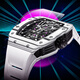 
BONEST GATTI watch birthday gift for boyfriend German mechanical watch fully automatic hollow carbon fiber wine barrel men's watch explorer BG9906-A1 Aurora carbon purple carbon fiber