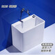 RONGJIE ultra-narrow bathroom station-controlled drain, wide mop pool, ultra-small balcony, non-dirty hand mop pool, wall-mounted faucet M22 with drain basket
