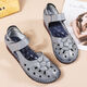 
Mac Jabags real soft leather mother shoes bag toe sandals for women in summer flat sole comfortable soft sole non-slip elderly beef tendon sole middle-aged and elderly women 9905 blue 35