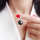 Mohs Tahitian black pearls and malachite green pendant, seawater pearls, necklace, 18K gold diamond, perfect round, flawless and bright style, malachite green 13-14mm