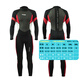 Scuba Donkey strong water-proof CR reinforced 3MM one-piece wetsuit warm swimsuit paddleboard windsurfing motorboat jellyfish suit thick 3 CR reinforcements-red and black-3MM S
