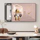 Chengzi Light luxury electric meter box decoration painting with clock distribution box cover without holes Modern simple hanging painting Astronaut clock K11965 45*35cm (block 35*25) black frame with cover