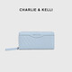 CHARLIE & KELLI CK轻奢包包女包长款多巴胺钱包女士2025新款零钱包卡包手拿包 黑色