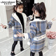 Hengli Girls' Jacket Autumn and Winter New Children's Woolen Jacket Thickened Western Style Girl Internet Celebrity Woolen Coat Medium and Large Children Pink 160