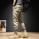 Ecken American Retro Work Pantalon Pantalon de camouflage droit en vrac pour hommes pantalon décontracté pour hommes automne et hiver petit pieds attachés pieds pantalons harem 679 gris 32