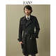 
Hanny (HANY) German trench trench coat men's jacket British style Chelsea military coat black coat long men's clothing spring and summer Tros Black M (48) [Suggested 130-150Jin [Jin equals 0.5 kg]]