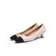 Rote Libelle Little Flavor High Heels Neue Frauenschuhe Quadrat Zehen Dicke Heels Pendler Lederschuhe Professionelle Single -Schuhe WTB13659 Yellow 39