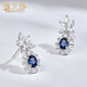 Haikai earrings for women, blue gemstone earrings, luxury jewelry, Chinese Valentine's Day, birthday gift for wife, girlfriend, blue royal gemstone earrings