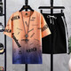 Woodpecker T-shirt à manches courtes garçons et adolescents Summer Summer High School Students Handsome Men's Big Children's Suit T-shirt Summer 683 Bleu (manches courtes + shorts) xl (120-140Jin [Jin est égal à environ 0,5 kg]))