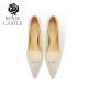 
ROSE CASTLE wedding shoes Gradient crystal wedding shoes for women adult dress high heels main wedding dress daily Galaxy Platinum (5.5cm) R6627 37