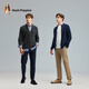 Hush Puppies Spring et automne pour hommes et automne Waffle Waffle Trigan Cardigan simple collier de bouteille 075 Bleu foncé 1 xxl