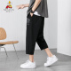
Scarecrow (MEXICAN) shorts men's summer new product ice silk cropped trousers lace-up printed straight loose versatile pants men's simple men's pants 671-KA25 gray L
