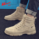 
Warrior men's shoes summer breathable 2025 new mountaineering Martin boots non-slip camping labor protection high-top canvas work shoes khaki 42