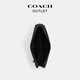 COACH Exclusive Direct Drop Outlet Men's Bag Classic Logo Presbyopia Zipper Long Clutch Wallet QB/Charcoal Black/Black