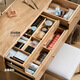 Genji Muyu ash wood dressing table makeup mirror minimalist makeup study table dressing table walnut color 1.0 meters + makeup stool off-white