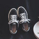 
Human-born men's shoes canvas shoes men's autumn 2024 new casual shoes trendy versatile low top flat shoes black couple style black 41