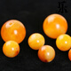 DL 1998 beeswax top bead natural chicken fat yellow old amber single bead round bead with bead waist bead diamond star diameter 12mm (1 piece)